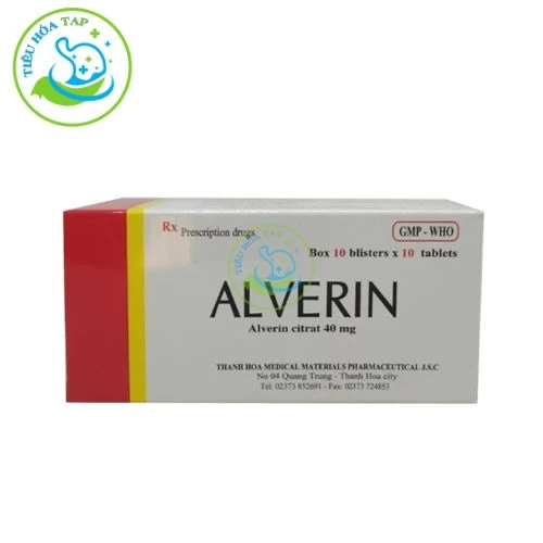 Alverin 40mg - Hộp 1 lọ 100 viên nén